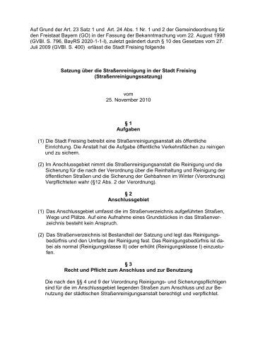 Auf Grund der Art. 23 Satz 1 und Art. 24 Abs. 1 Nr. 1 ... - Stadt Freising