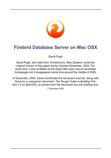 Firebird Database Server on Mac OSX