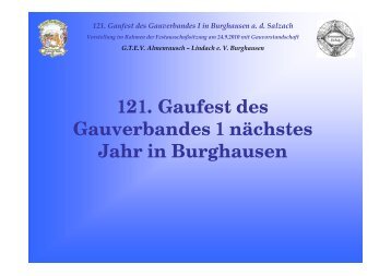 Darstellung des Vereins - Gauverband 1