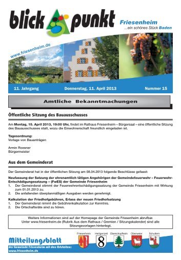 Mitteilungsblatt - Gemeinde Friesenheim