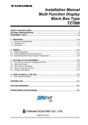 TZTBB Installation Manual - Furuno USA