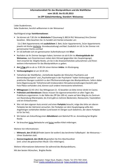 Info Zum Studentischen Blockpraktikum (pdf) - Forschung Und Lehre ...