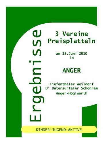 3 Vereine Preisplatteln ANGER - Gauverband 1