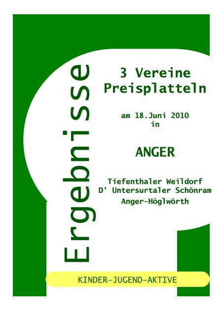 3 Vereine Preisplatteln ANGER - Gauverband 1