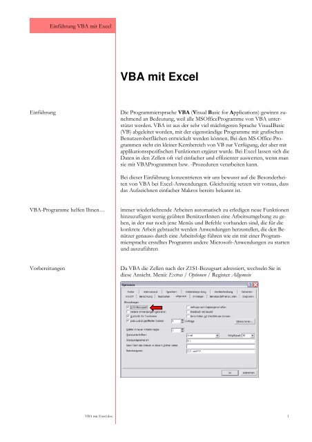 BM VBA mit Excel