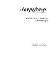 Adaptive Server Anywhere Error Messages - Downloads - Sybase