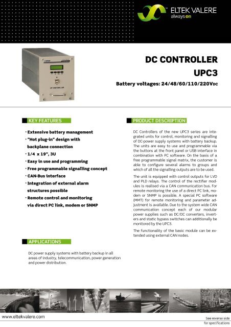 DC CONTROLLER UPC3 - FIRSTPOWER