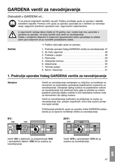 OM, Gardena, Ventil za navodnjavanje, Art 01251-20, Art 01278-20 ...