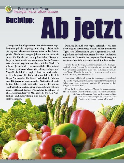 pdf-download der gesamten Ausgabe - Magazin Freiheit für Tiere