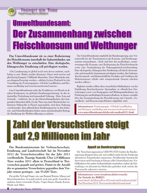 pdf-download der gesamten Ausgabe - Magazin Freiheit für Tiere