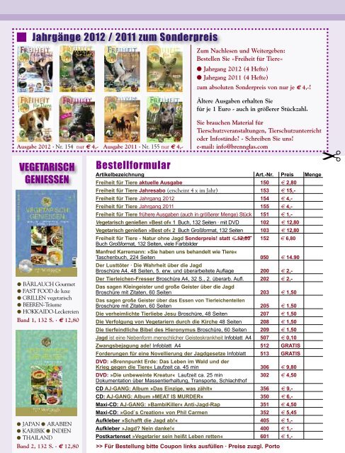 pdf-download der gesamten Ausgabe - Magazin Freiheit für Tiere
