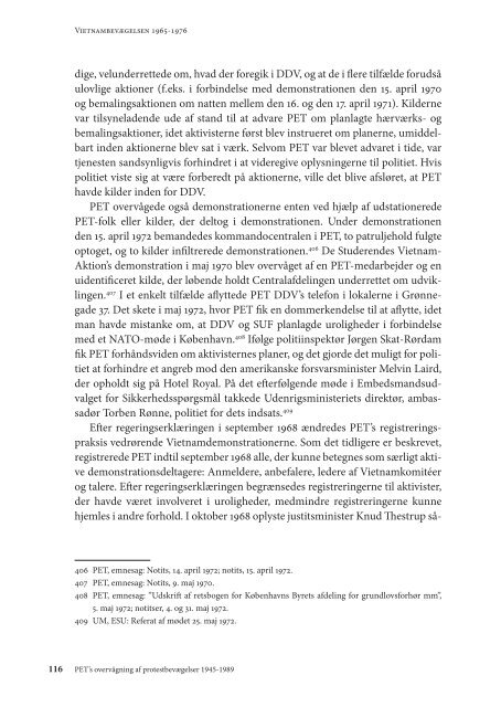 PET'S OVERVÅGNING AF PROTESTBEVÆGELSER 1945-1989
