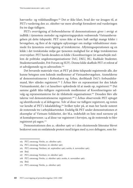 PET'S OVERVÅGNING AF PROTESTBEVÆGELSER 1945-1989