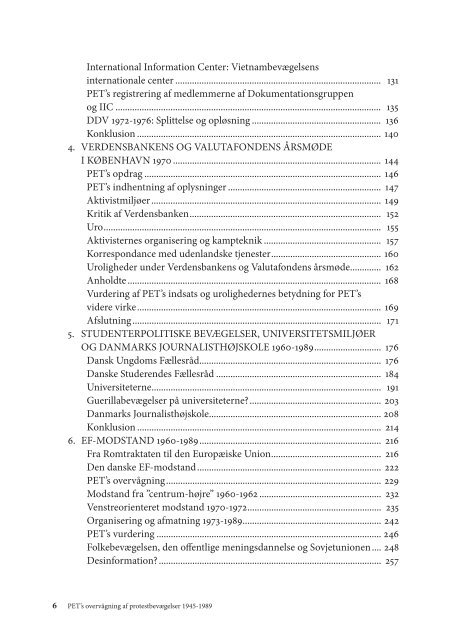 PET'S OVERVÅGNING AF PROTESTBEVÆGELSER 1945-1989