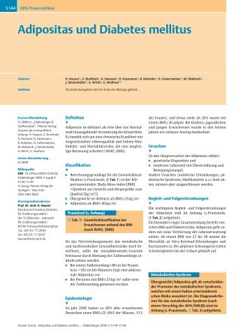 Adipositas und Diabetes mellitus - diabetesDE