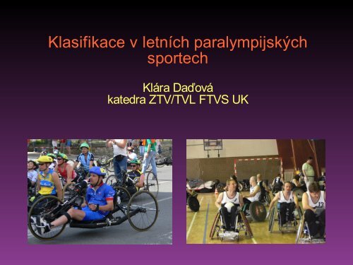 Klasifikace v letních paralympijských sportech