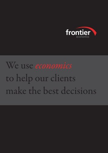 Corporate Brochure - Frontier Economics