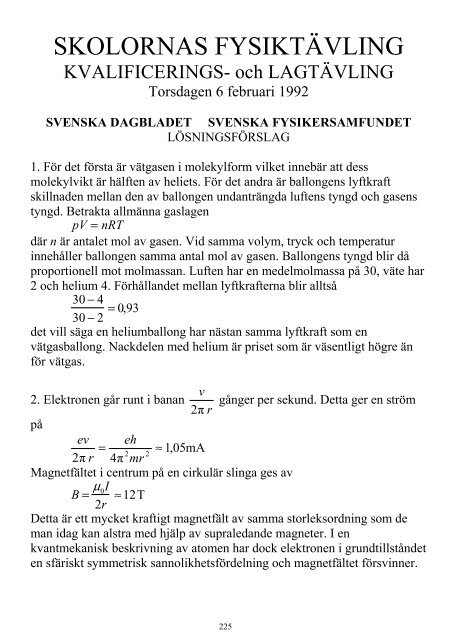 VINNANDE VETANDE - Svenska Fysikersamfundet