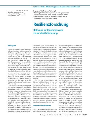 Resilienzforschung - Nationales Zentrum Frühe Hilfen