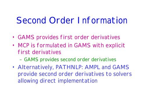 Complementarity Problems: Examples and Preprocessing - Gams