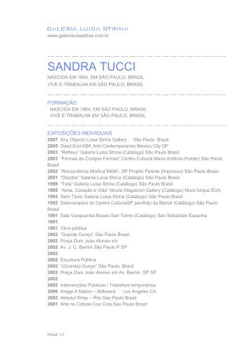 SANDRA TUCCI - Galeria Luisa Strina