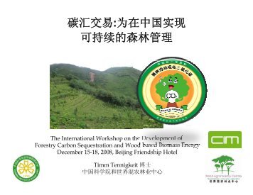 碳汇交易:为在中国实现可持续的森林管理 - Forest Trends