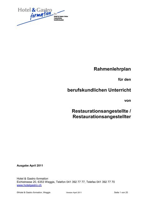 Stoffplan der Restaurationsangestellten herunterladen / lesen