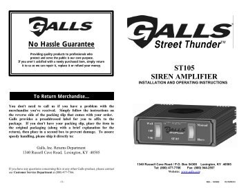 Galls Street Thunder Slimline Wiring Diagram - Wiring Diagram