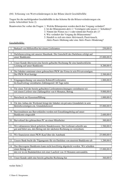 (04) Erfassung von Wertveränderungen in der Bilanz durch ...