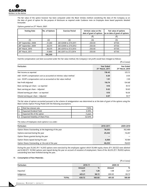 Annual Report 2010-2011 - Gammon India