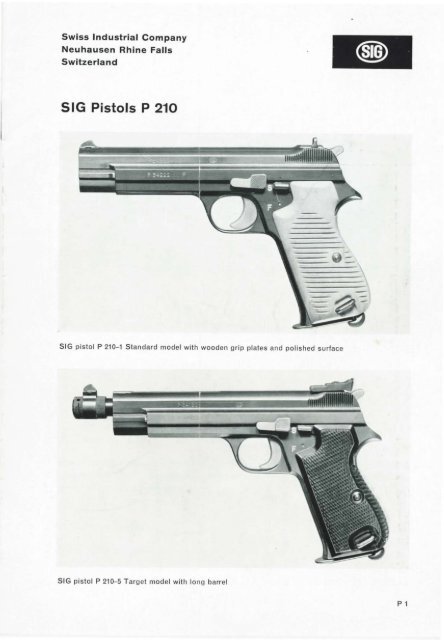 SIG Pistols P210 Brochure.pdf - Forgotten Weapons