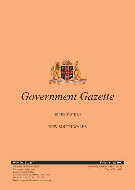 6th July - Government Gazette - NSW Government