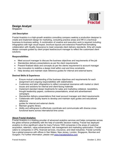 Design Analyst - Fractal Analytics