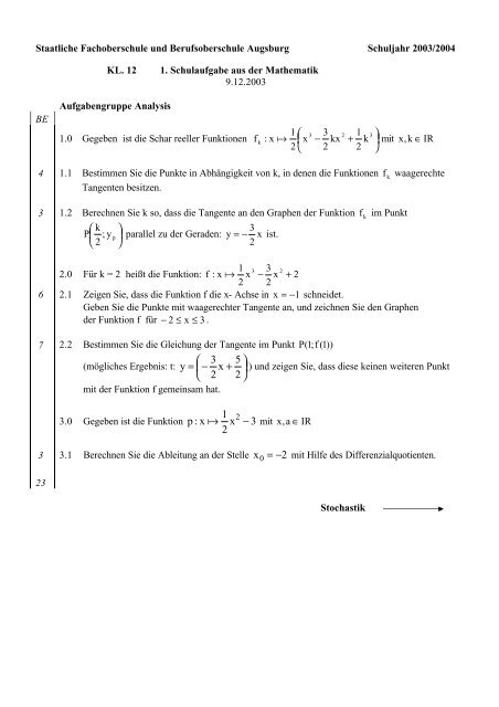 1.Schulaufgabe FOS12 (PDF) - Staatliche Fachoberschule und ...