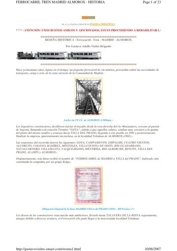 Page 1 of 23 FERROCARRIL TREN MADRID ALMOROX ...