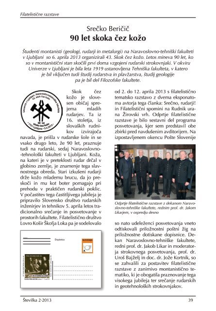 Številka 2, letnik 2013 - Filatelistična zveza Slovenije