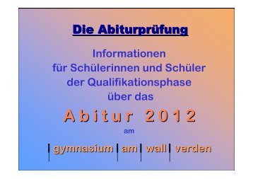 Abitur 2012 - gymnasium am wall verden