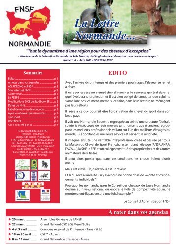 La lettre Normande N°6 - France Dressage