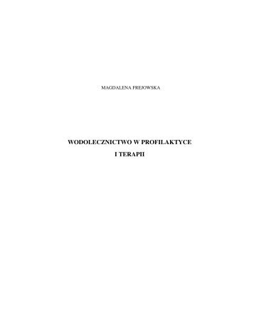 WODOLECZNICTWO W PROFILAKTYCE I TERAPII