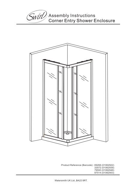 Corner Entry Shower Enclosure Assembly Instructions Corner Entry Shower Enclosure Assembly, Shower Surround Installation Instructions
