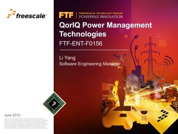 Multicore Expert Series: QorIQ Power Management Technologies