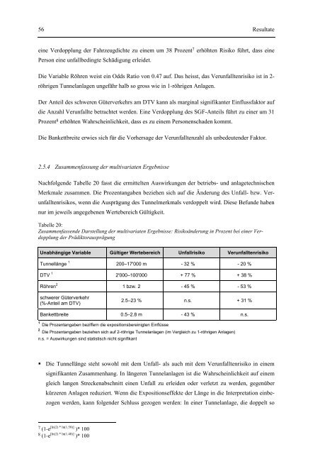 Sicherheit in Autobahn- und Strassentunneln - Fonds für ...