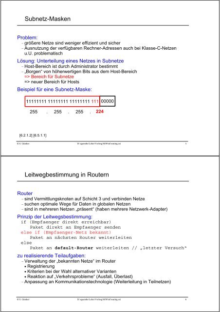 Routing - Weiterleiten der Daten im Internet