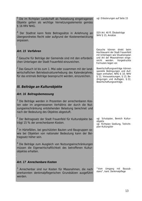 Reglement zum Schutzplan Natur- und ... - Stadt Frauenfeld