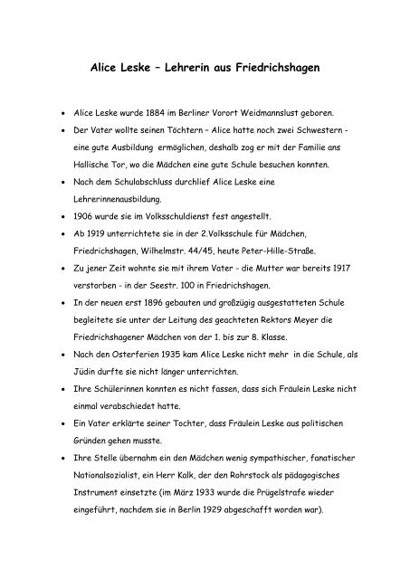 Alice Leske Friedrichshagener Grundschule