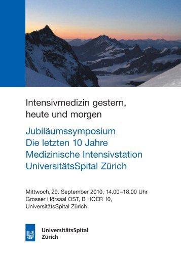 Intensivmedizin gestern, heute und morgen Jubiläumssymposium ...