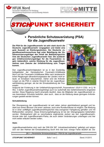 (PSA) für die Jugendfeuerwehr - FUK-Mitte