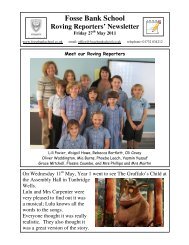 27th May 2011 Roving Reporters' Newsletter - Fosse Bank School