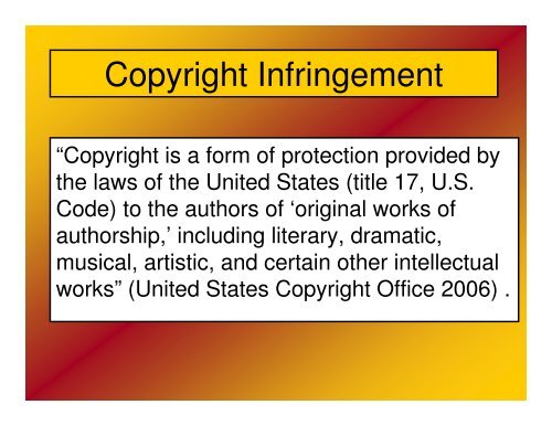 FSUS Copyright Infringement In-service - Florida State University