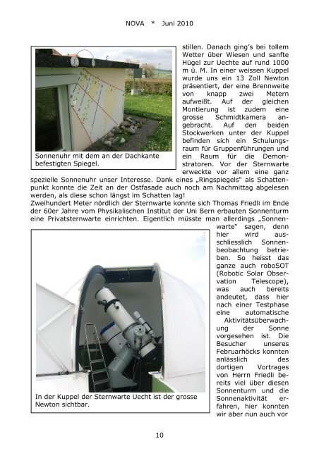 NOVA Juni 2010 - Astronomische Gesellschaft Luzern
